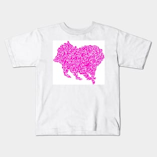 Abstract Pink Pig Kids T-Shirt